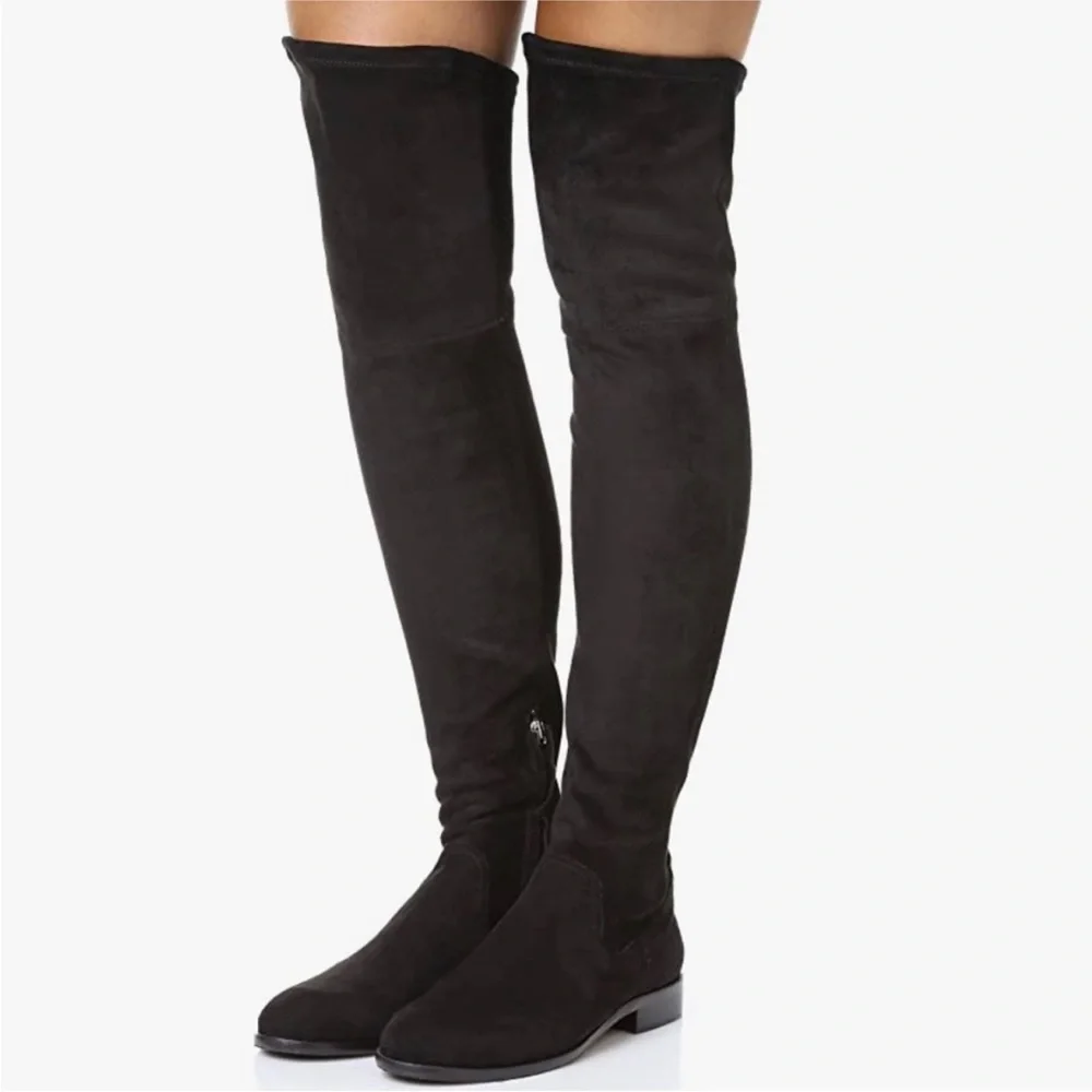 Dolce Vita microsuede black Over the knee thigh high minimalist luxe boots 8